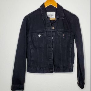 Zara Demin button up black jacket